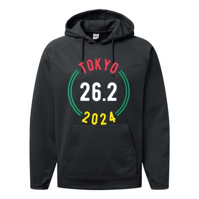 Women Tokyo 262 Marathon 2024 Vneck Performance Fleece Hoodie