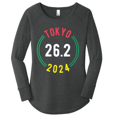 Women Tokyo 262 Marathon 2024 Vneck Women's Perfect Tri Tunic Long Sleeve Shirt