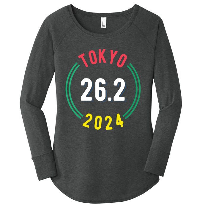 Women Tokyo 262 Marathon 2024 Vneck Women's Perfect Tri Tunic Long Sleeve Shirt