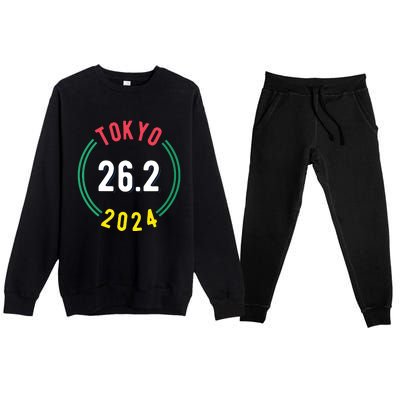 Women Tokyo 262 Marathon 2024 Vneck Premium Crewneck Sweatsuit Set