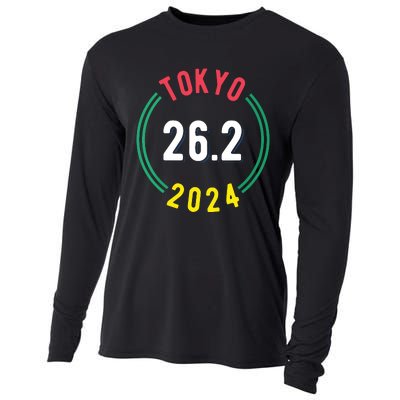 Women Tokyo 262 Marathon 2024 Vneck Cooling Performance Long Sleeve Crew