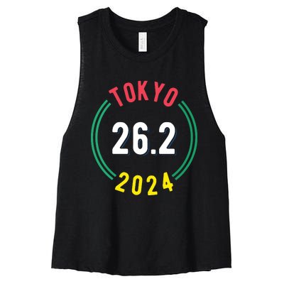 Women Tokyo 262 Marathon 2024 Vneck Women's Racerback Cropped Tank