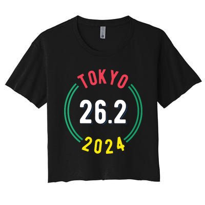 Women Tokyo 262 Marathon 2024 Vneck Women's Crop Top Tee