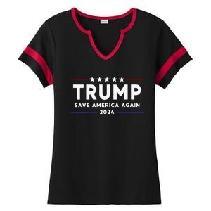 Wo Trump 2024 Save America Save America Again Trump  Ladies Halftime Notch Neck Tee