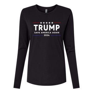 Wo Trump 2024 Save America Save America Again Trump  Womens Cotton Relaxed Long Sleeve T-Shirt