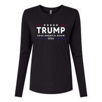 Wo Trump 2024 Save America Save America Again Trump  Womens Cotton Relaxed Long Sleeve T-Shirt