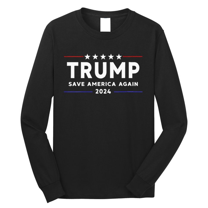 Wo Trump 2024 Save America Save America Again Trump  Long Sleeve Shirt