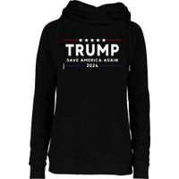 Wo Trump 2024 Save America Save America Again Trump  Womens Funnel Neck Pullover Hood