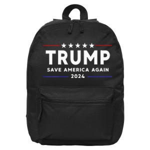 Wo Trump 2024 Save America Save America Again Trump  16 in Basic Backpack