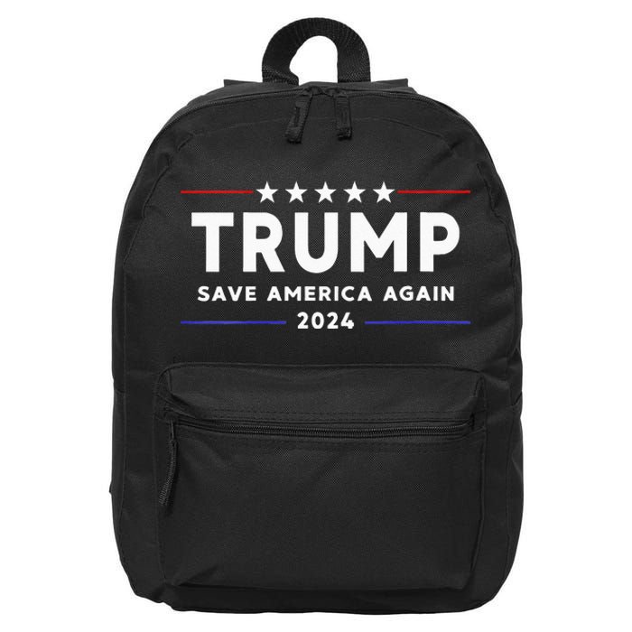 Wo Trump 2024 Save America Save America Again Trump  16 in Basic Backpack