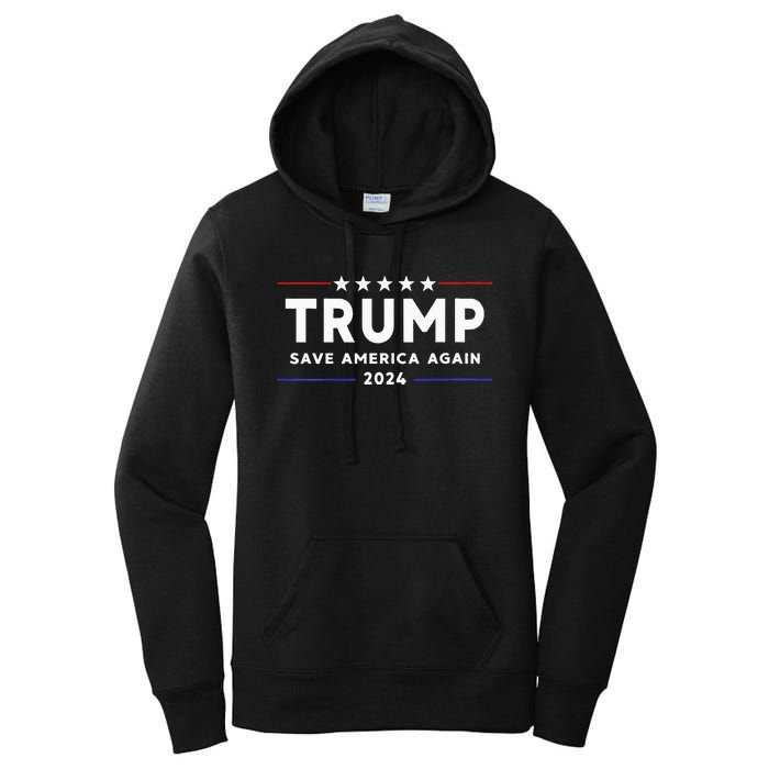 Wo Trump 2024 Save America Save America Again Trump  Women's Pullover Hoodie