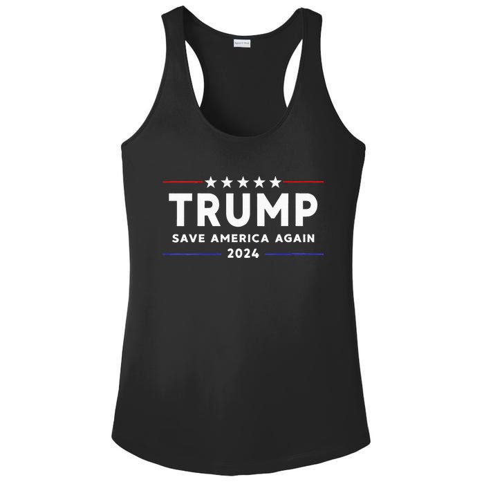 Wo Trump 2024 Save America Save America Again Trump  Ladies PosiCharge Competitor Racerback Tank