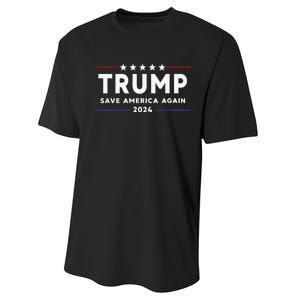 Wo Trump 2024 Save America Save America Again Trump  Performance Sprint T-Shirt