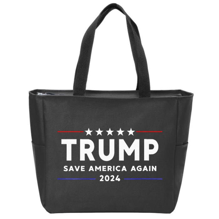 Wo Trump 2024 Save America Save America Again Trump  Zip Tote Bag