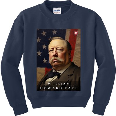 William Taft 27th President Of The United States Portrait Kids Sweatshirt