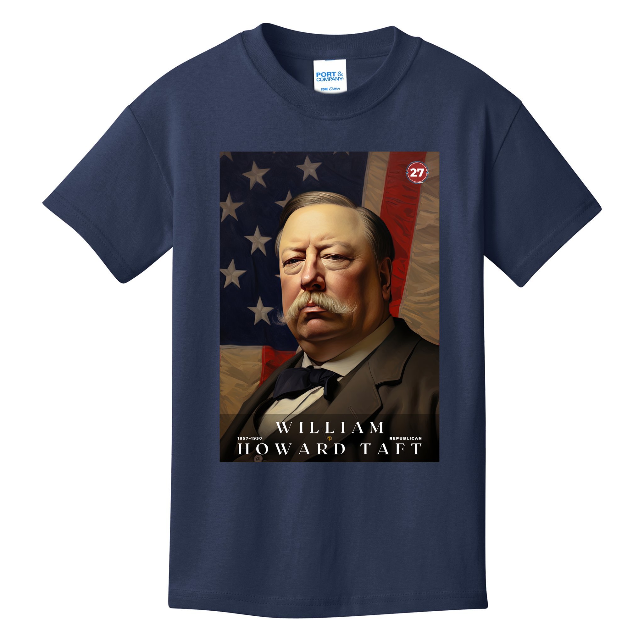 William Taft 27th President Of The United States Portrait Kids T-Shirt