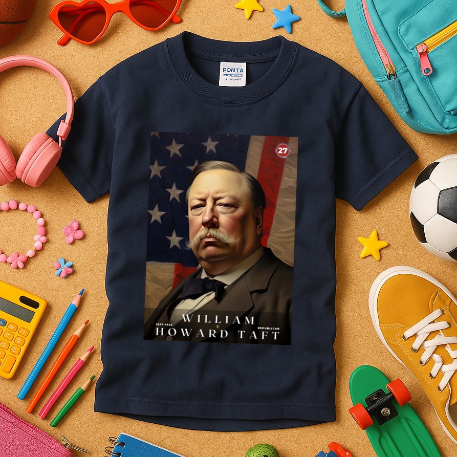 William Taft 27th President Of The United States Portrait Kids T-Shirt