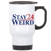 Weird Trump 2024 Stay Weird Donald Trump Jd Vance Stainless Steel Travel Mug