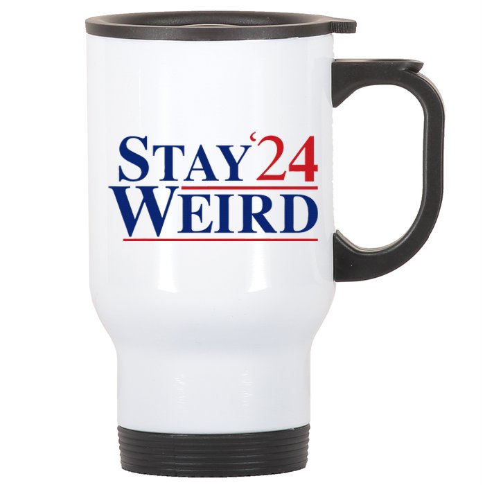 Weird Trump 2024 Stay Weird Donald Trump Jd Vance Stainless Steel Travel Mug