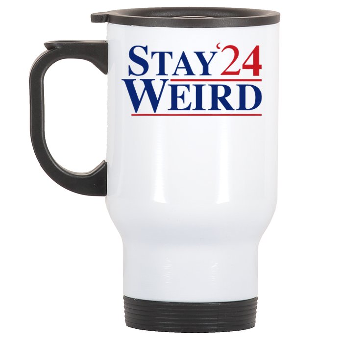 Weird Trump 2024 Stay Weird Donald Trump Jd Vance Stainless Steel Travel Mug