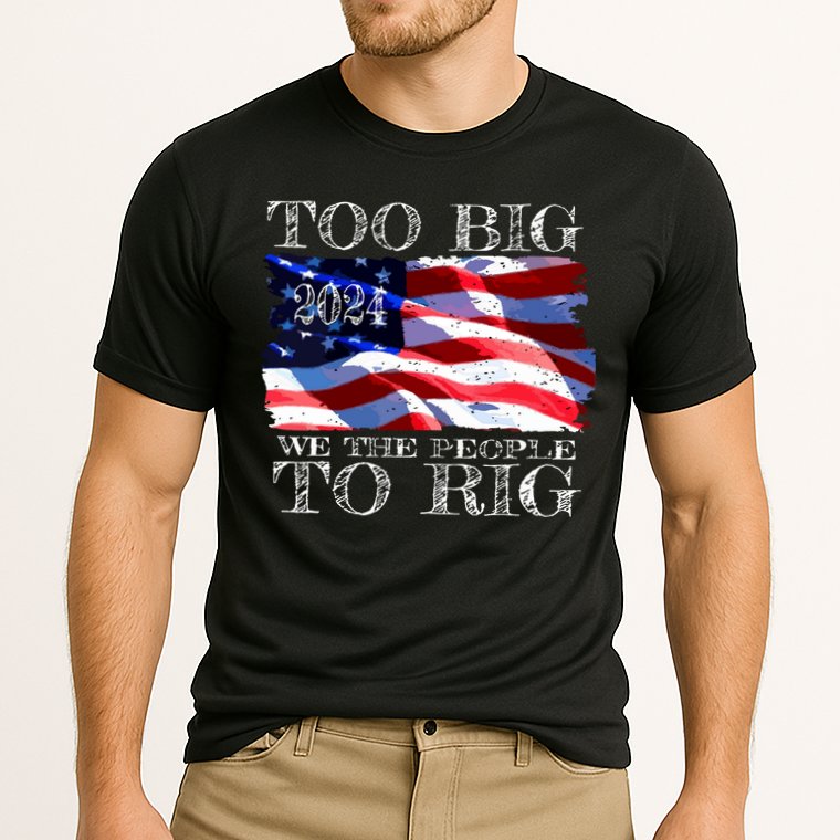 Women Trump 2024 Too Big To Rig Funny Quote Vneck Cooling Performance Crew T-Shirt
