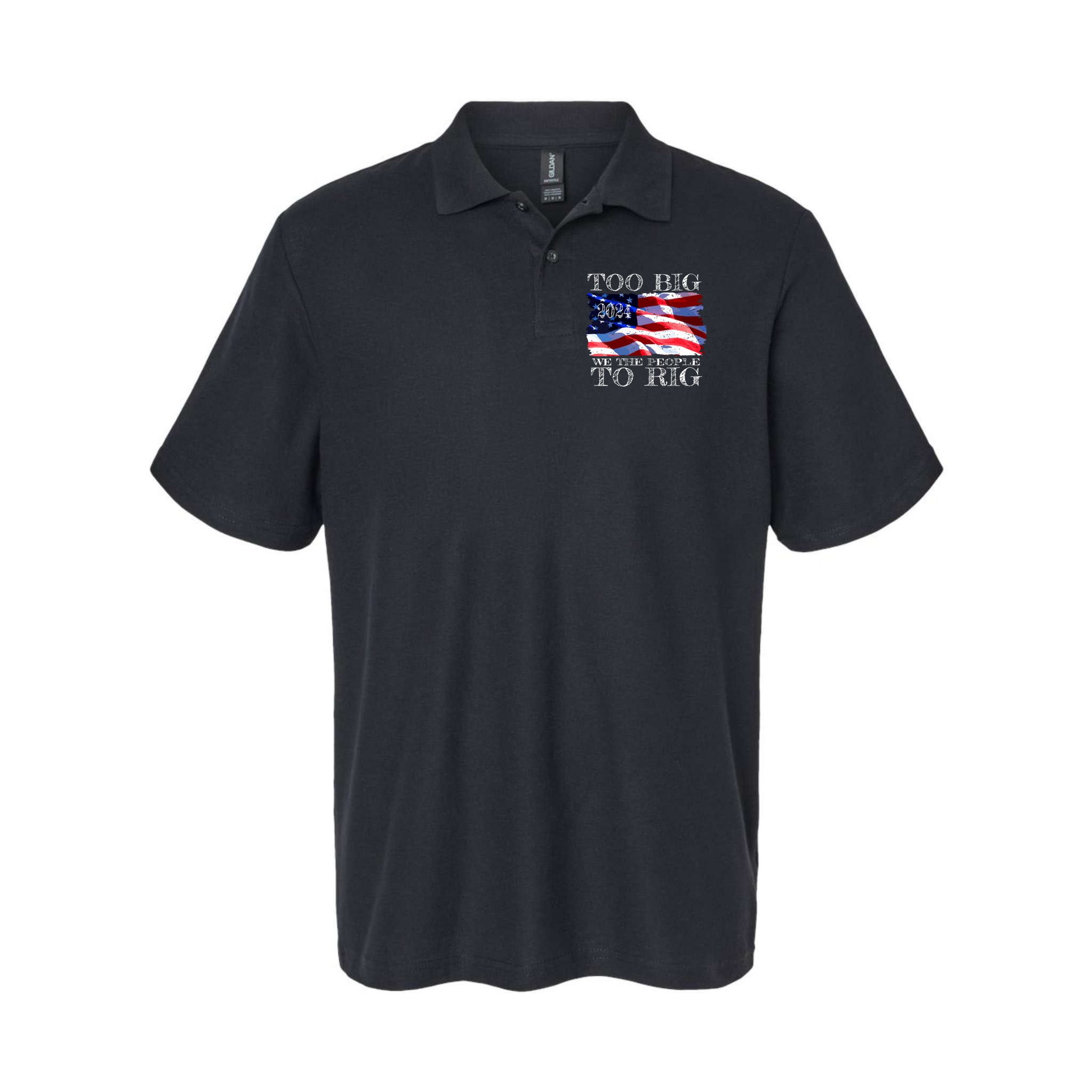 Women Trump 2024 Too Big To Rig Funny Quote Vneck Polo
