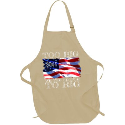 Women Trump 2024 Too Big To Rig Funny Quote Vneck Apron
