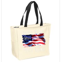 Women Trump 2024 Too Big To Rig Funny Quote Vneck Zip Tote Bag