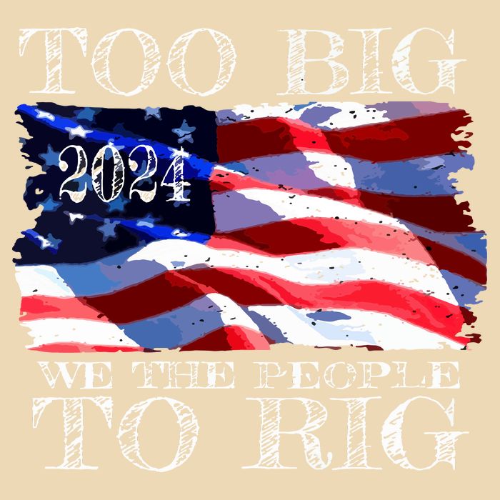 Women Trump 2024 Too Big To Rig Funny Quote Vneck Zip Tote Bag
