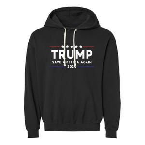 Womens Trump 2024 Save America Save America Again Trump Garment-Dyed Fleece Hoodie