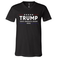 Womens Trump 2024 Save America Save America Again Trump V-Neck T-Shirt