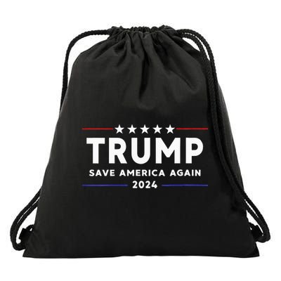 Womens Trump 2024 Save America Save America Again Trump Drawstring Bag