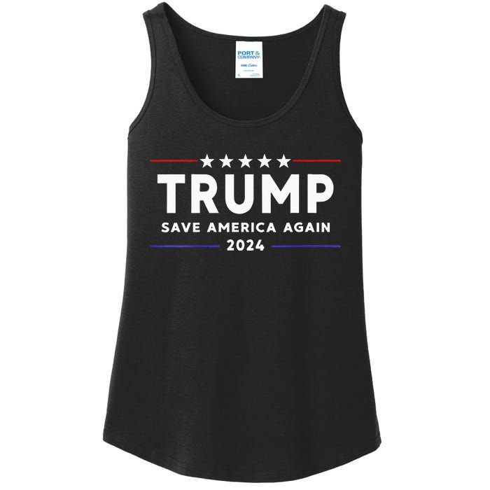 Womens Trump 2024 Save America Save America Again Trump Ladies Essential Tank