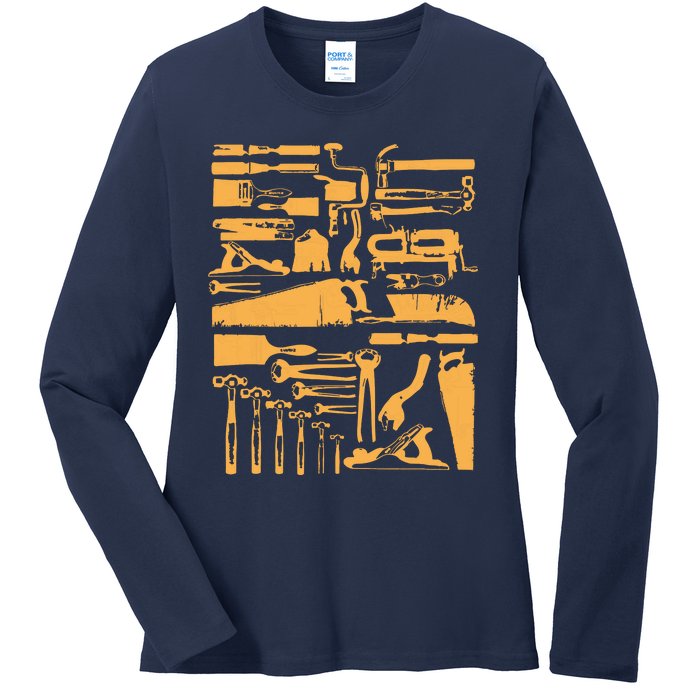 Woodworking Tools And Accessories Ladies Long Sleeve Shirt