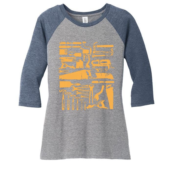 Woodworking Tools And Accessories Women's Tri-Blend 3/4-Sleeve Raglan Shirt