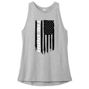 Washington Tacoma American Flag Usa Ladies PosiCharge Tri-Blend Wicking Tank