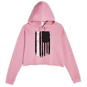 Washington Tacoma American Flag Usa Crop Fleece Hoodie