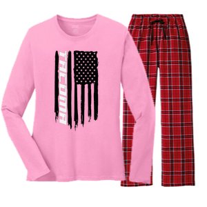 Washington Tacoma American Flag Usa Women's Long Sleeve Flannel Pajama Set 