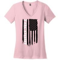 Washington Tacoma American Flag Usa Women's V-Neck T-Shirt