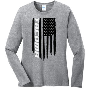 Washington Tacoma American Flag Usa Ladies Long Sleeve Shirt