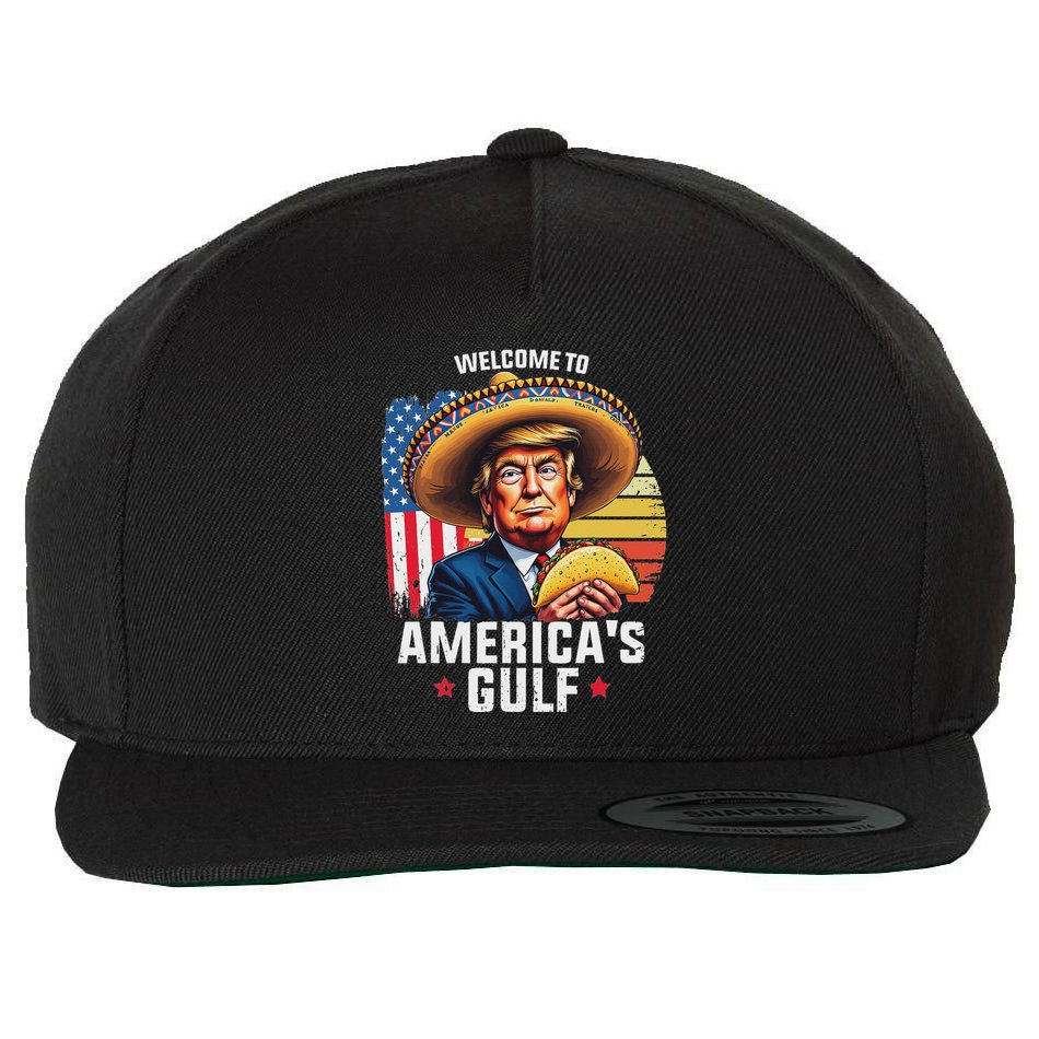 Welcome To AmericaS Gulf Wool Snapback Cap