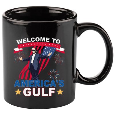 Welcome To AmericaS Gulf Mexico Funny President Trump 11oz C Handle Ceramic Mug