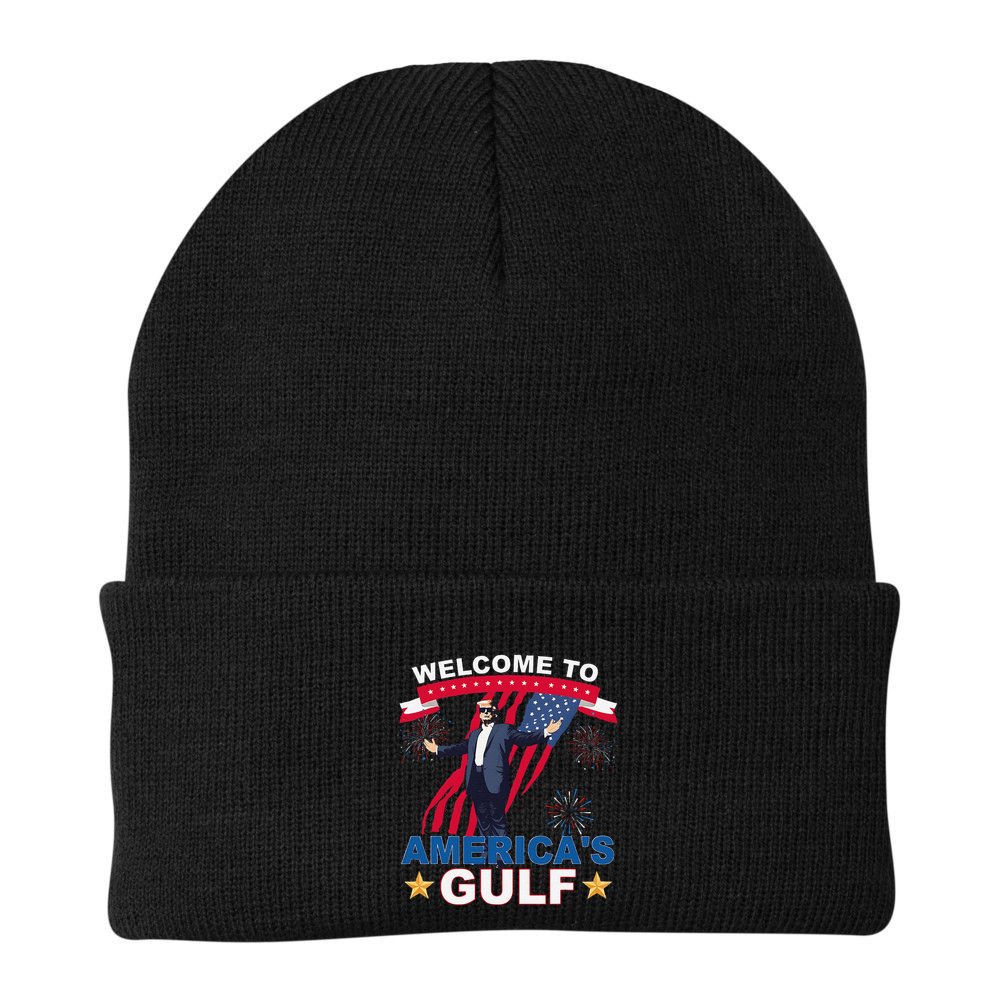 Welcome To AmericaS Gulf Mexico Funny President Trump Beanie
