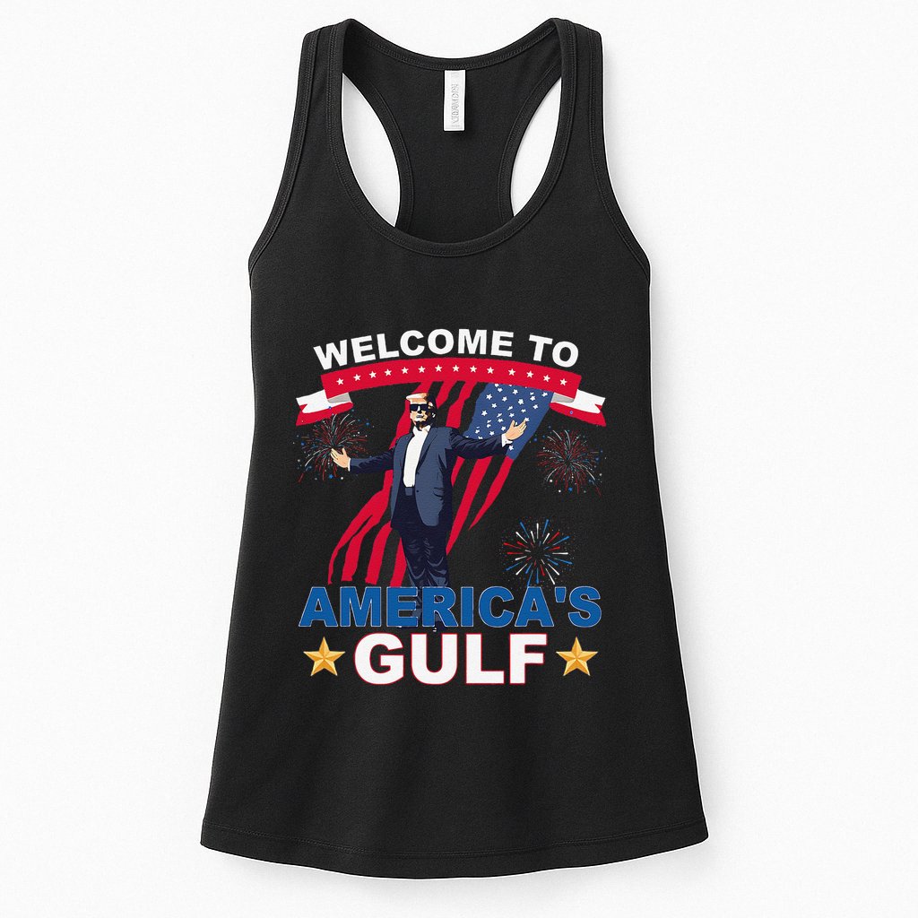 Welcome To AmericaS Gulf Mexico Funny President Trump Womens Tank Top