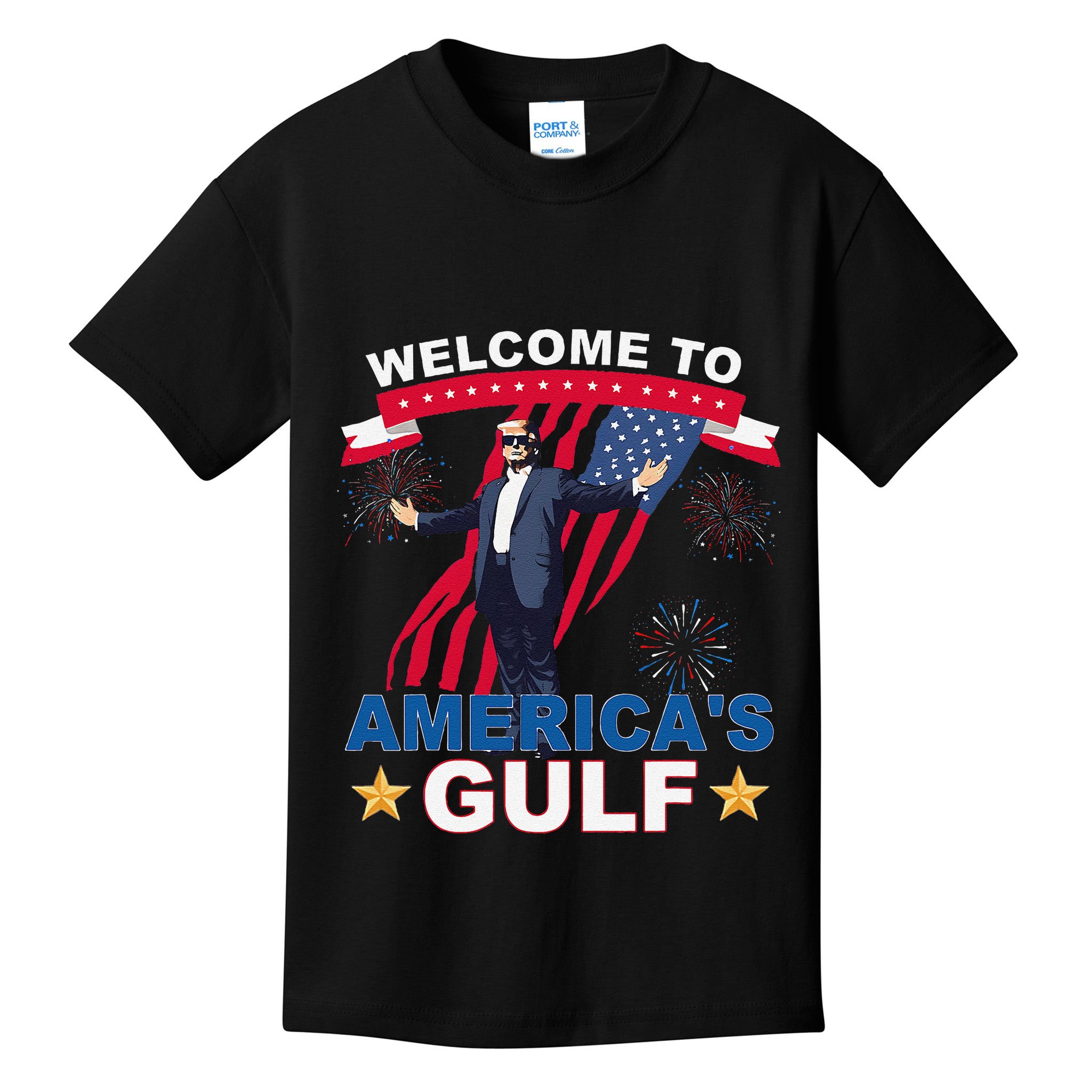 Welcome To AmericaS Gulf Mexico Funny President Trump Kids T-Shirt
