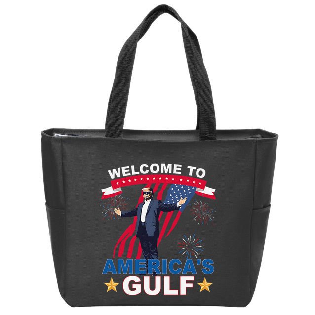 Welcome To AmericaS Gulf Mexico Funny President Trump Zip Tote Bag