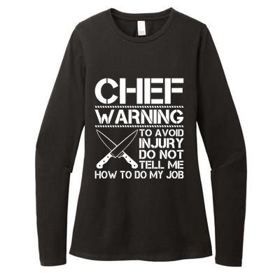 Warning To Avoid Injury Funny Chef Cool Gift Womens CVC Long Sleeve Shirt