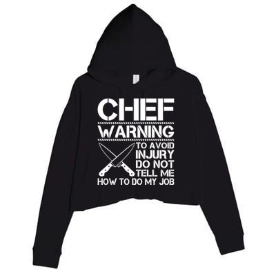 Warning To Avoid Injury Funny Chef Cool Gift Crop Fleece Hoodie