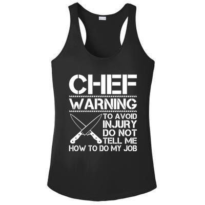 Warning To Avoid Injury Funny Chef Cool Gift Ladies PosiCharge Competitor Racerback Tank