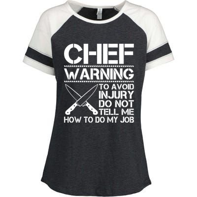 Warning To Avoid Injury Funny Chef Cool Gift Enza Ladies Jersey Colorblock Tee